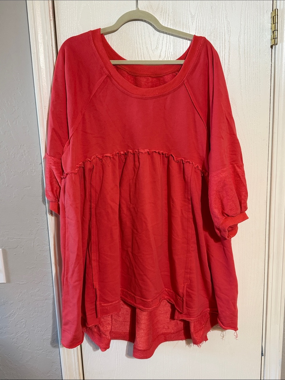 Red Women's Peasant-Style Top